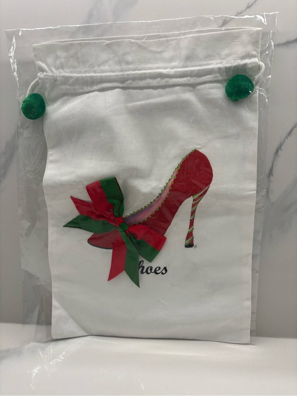 NWT Holiday Stiletto High Heel Shoe Dust Bag Drawstring Pouch Travel Storage